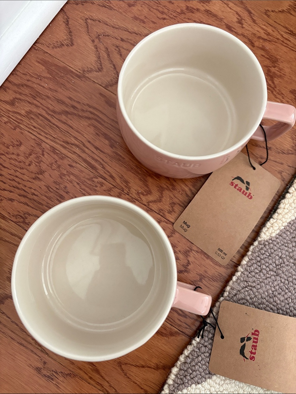NWT Staub Stackable 17 oz Mugs Light Pink- Set of 2 - Picture 2 of 10